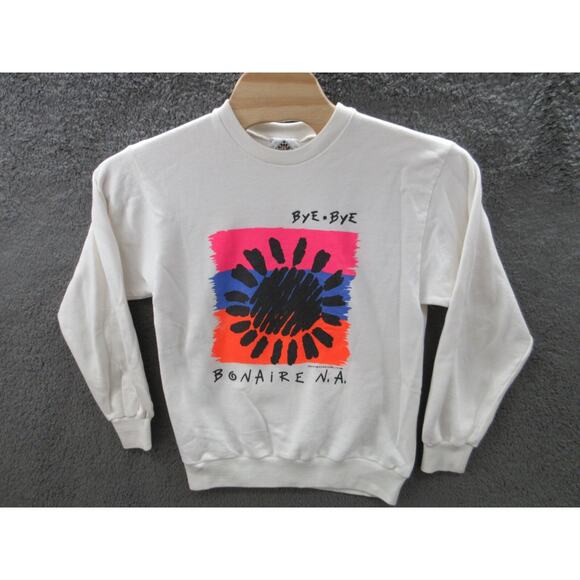 Vintage Adult Men's Large 1990 BYE BYE CARIBE Bonaire N.A. Crewneck Sweatshirt - Picture 1 of 14